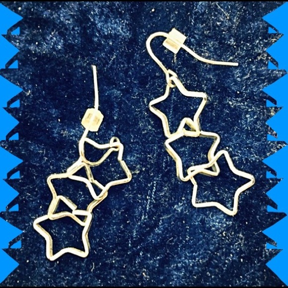 Earrings-Triple Star - Picture 2 of 4
